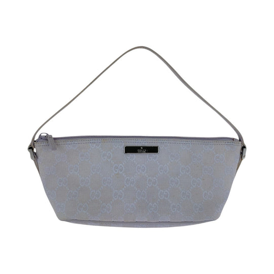 GUCCI Handbag 7198 GG canvas, leather Grey SilverMetal Handbag accessory pouch Women Used Authentic
