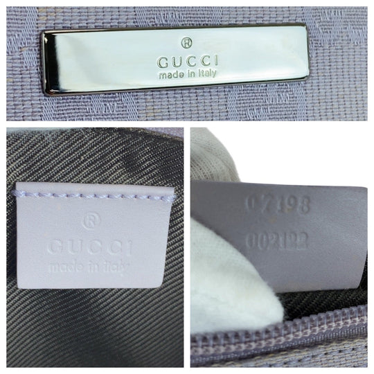 GUCCI Handbag 7198 GG canvas, leather Grey SilverMetal Handbag accessory pouch Women Used Authentic