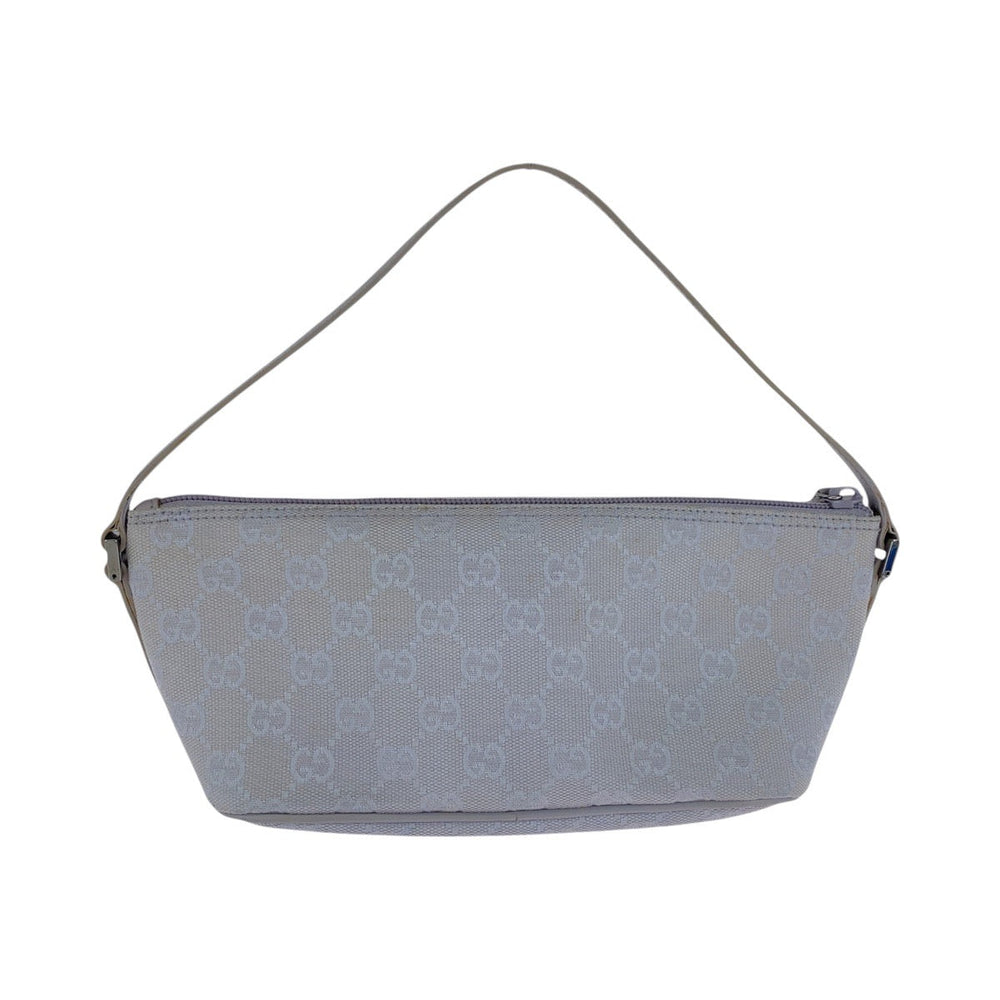 GUCCI Handbag 7198 GG canvas, leather Grey SilverMetal Handbag accessory pouch Women Used Authentic