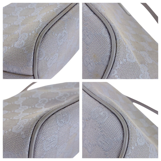 GUCCI Handbag 7198 GG canvas, leather Grey SilverMetal Handbag accessory pouch Women Used Authentic