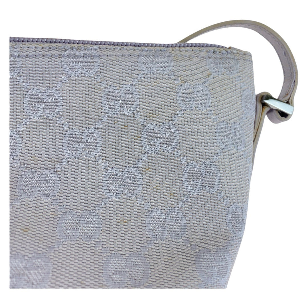 GUCCI Handbag 7198 GG canvas, leather Grey SilverMetal Handbag accessory pouch Women Used Authentic