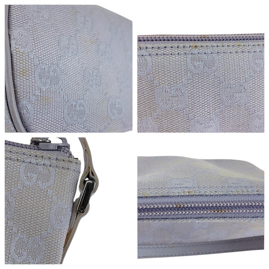 GUCCI Handbag 7198 GG canvas, leather Grey SilverMetal Handbag accessory pouch Women Used Authentic