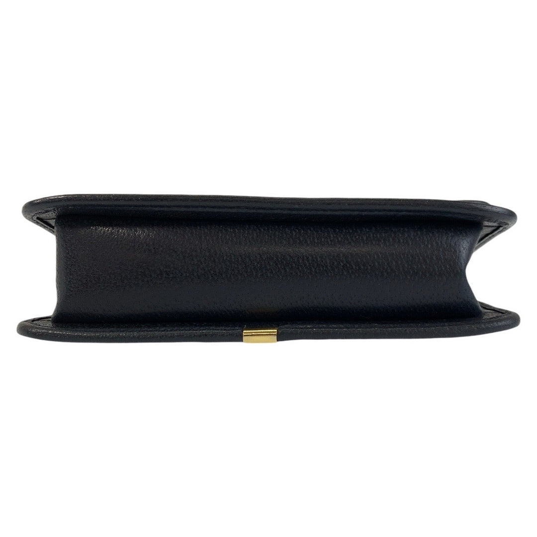 GUCCI Shoulder Bag 66 001 4451 PVC, Leather Gray Navy Gold Metal Crossbody Shoulder Bag Pochette Sherry Line Old Gucci Women Used Authentic