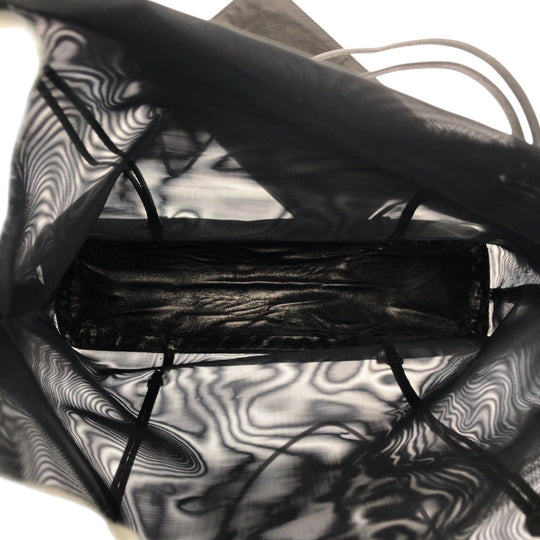 PRADA Tote Bag Fabric, Leather BlackSilverMetal Tote Bag Shoulder Bag Mesh pouch included Women Used Authentic