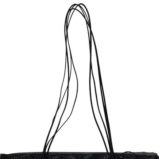 PRADA Tote Bag Fabric, Leather BlackSilverMetal Tote Bag Shoulder Bag Mesh pouch included Women Used Authentic