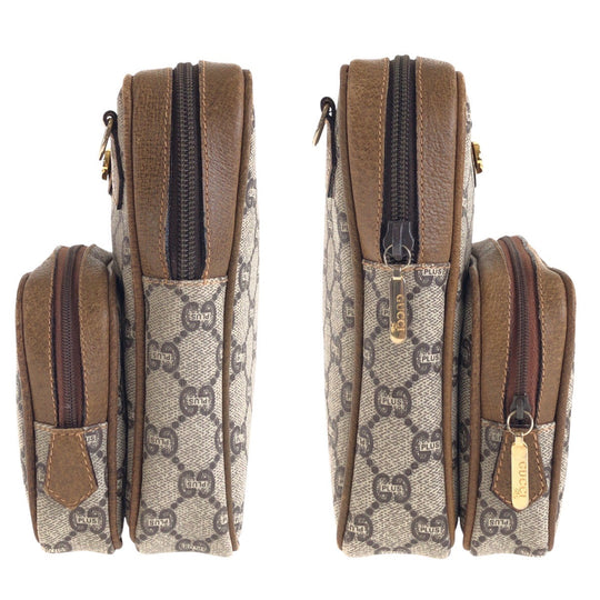 GUCCI Shoulder Bag GG Supreme canvas, leather Beige Gold Metal Crossbody Shoulder Bag GUCCI Plus Women Used Authentic