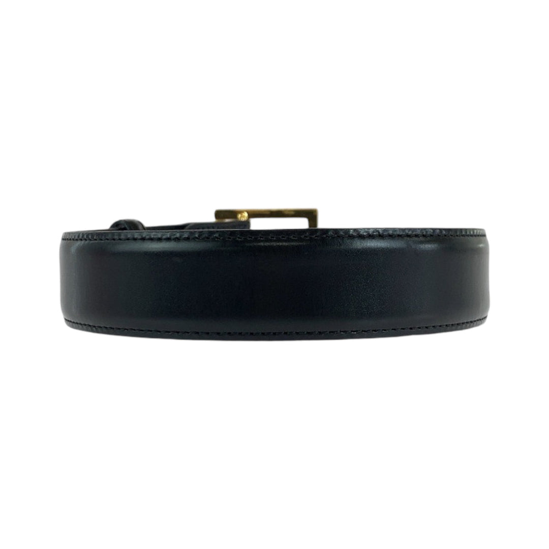 BVLGARI belt leather black Belt buckle Square buckle mens No Size (See Description) Used Authentic