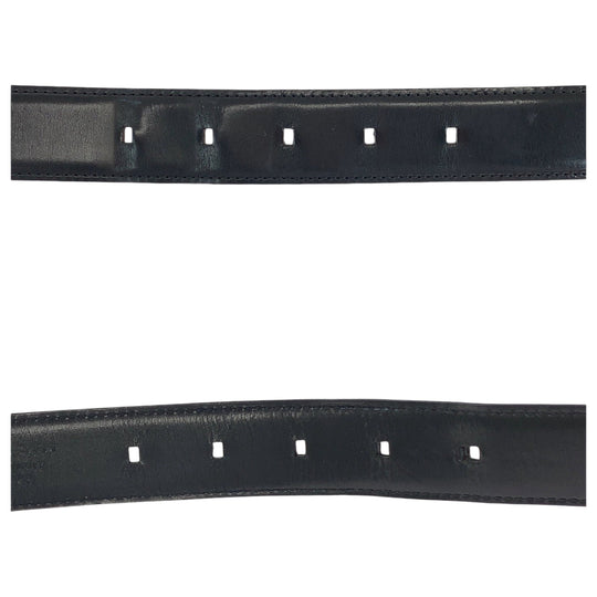 BVLGARI belt leather black Belt buckle Square buckle mens No Size (See Description) Used Authentic