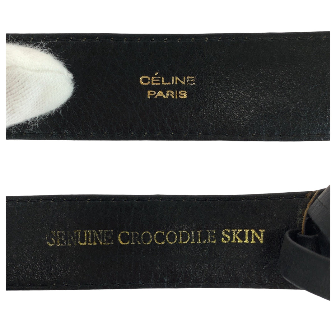 CELINE belt leather black Hose carriage