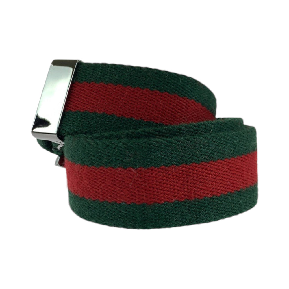 GUCCI belt canvas Silver Red Green Belt buckle Sherry line Metal buckle web belt mens No Size (See Description) Used Authentic