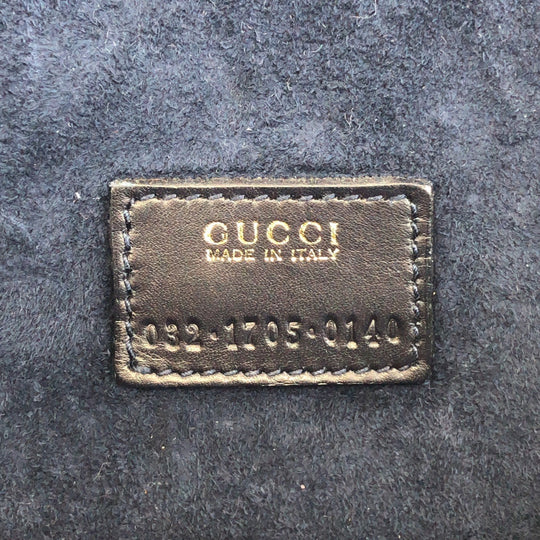 GUCCI Handbag 032 1705 0140 Suede Navy Gold Metal Handbag vanity bag Horsebit Women Used Authentic