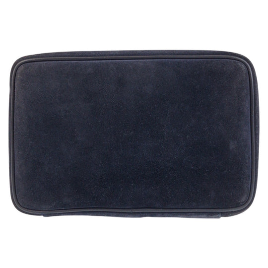 GUCCI Handbag 032 1705 0140 Suede Navy Gold Metal Handbag vanity bag Horsebit Women Used Authentic