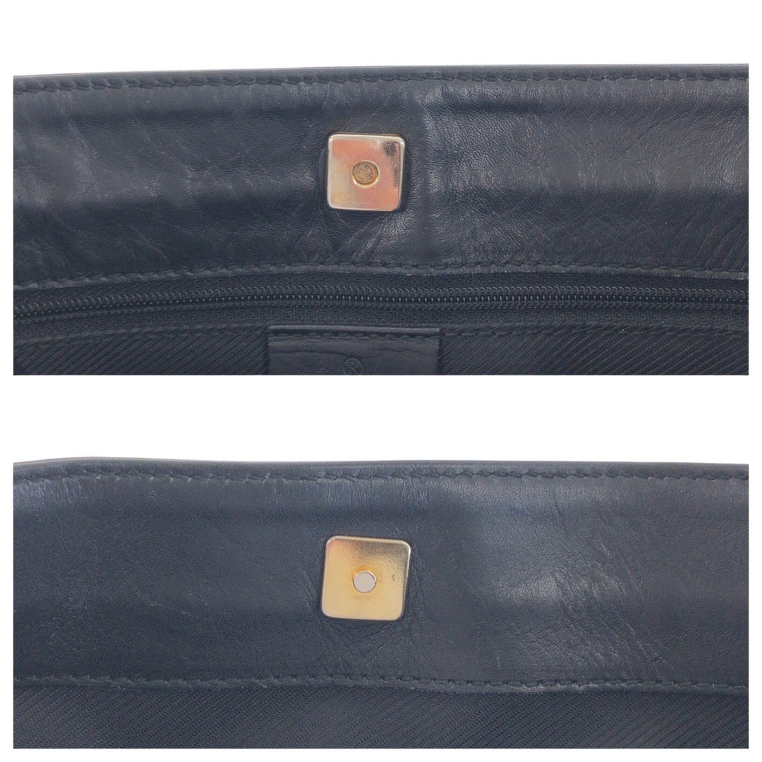 GUCCI Shoulder Bag 001 4231 2123 GG canvas, leather Black GoldMetal Shoulder Bag Women Used Authentic