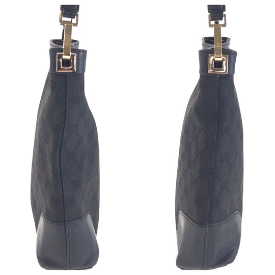 GUCCI Shoulder Bag 001 4231 2123 GG canvas, leather Black GoldMetal Shoulder Bag Women Used Authentic