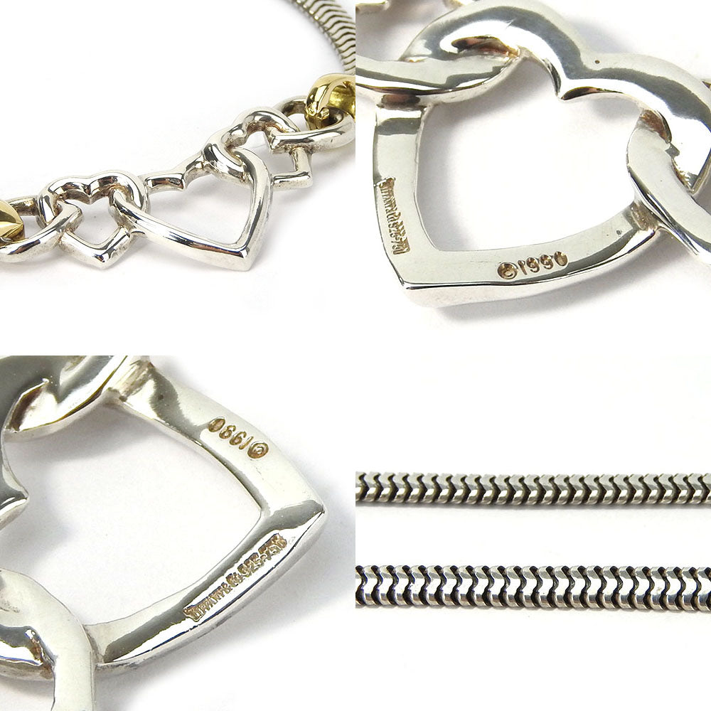 TIFFANY&Co. Necklace Silver925, K18 Yellow Gold Silver heart Women Used Authentic