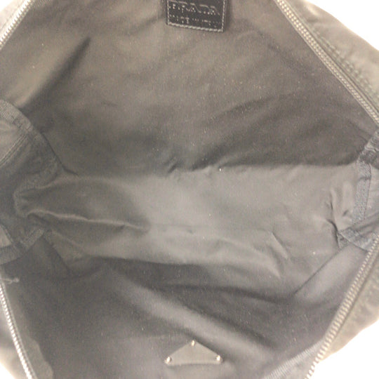 PRADA Pouch Nylon black Pouch Test Triangle With logo Women Used Authentic