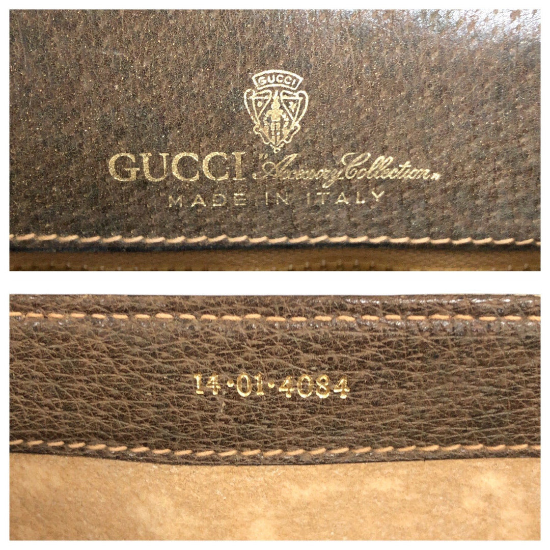 GUCCI Shoulder Bag 14 01 4084 GG Supreme canvas, leather Brown Gold Metal Crossbody Shoulder Bag Old Gucci Women Used Authentic