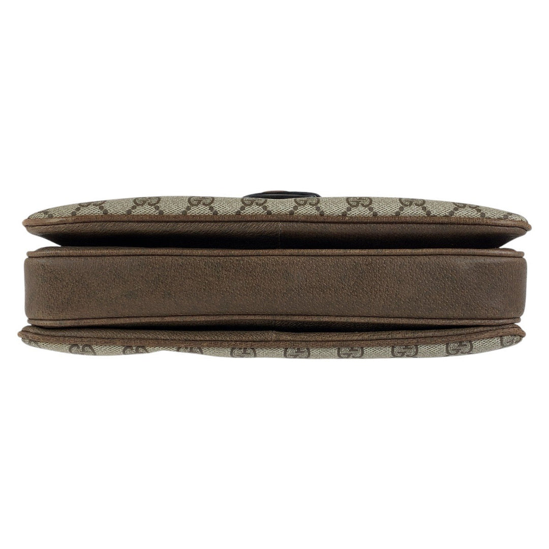 GUCCI Shoulder Bag 14 01 4084 GG Supreme canvas, leather Brown Gold Metal Crossbody Shoulder Bag Old Gucci Women Used Authentic