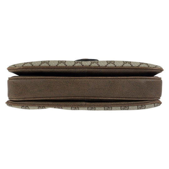 GUCCI Shoulder Bag 14 01 4084 GG Supreme canvas, leather Brown Gold Metal Crossbody Shoulder Bag Old Gucci Women Used Authentic