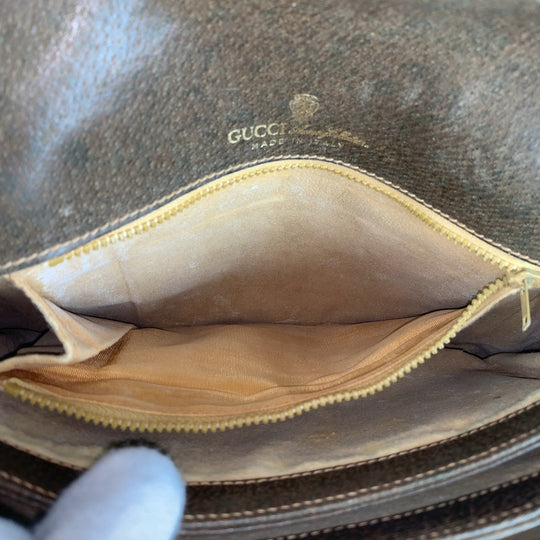 GUCCI Shoulder Bag 14 01 4084 GG Supreme canvas, leather Brown Gold Metal Crossbody Shoulder Bag Old Gucci Women Used Authentic