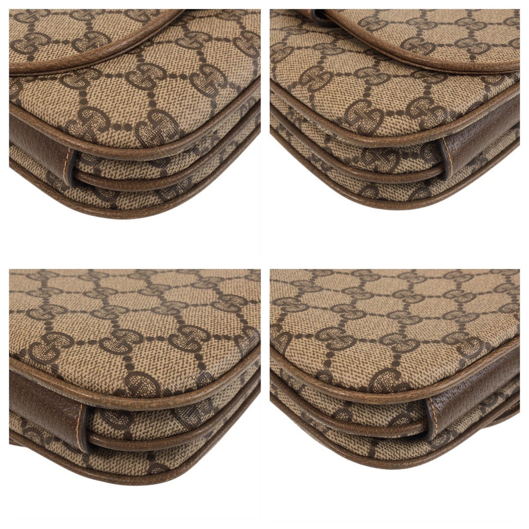 GUCCI Shoulder Bag 001 406 1780 GG Supreme canvas, leather Brown Gold Metal Crossbody Shoulder Bag Messenger Bag Old Gucci Women Used Authentic