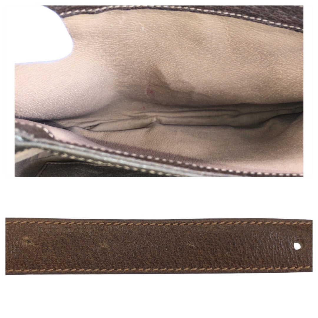 GUCCI Shoulder Bag 001 406 1780 GG Supreme canvas, leather Brown Gold Metal Crossbody Shoulder Bag Messenger Bag Old Gucci Women Used Authentic