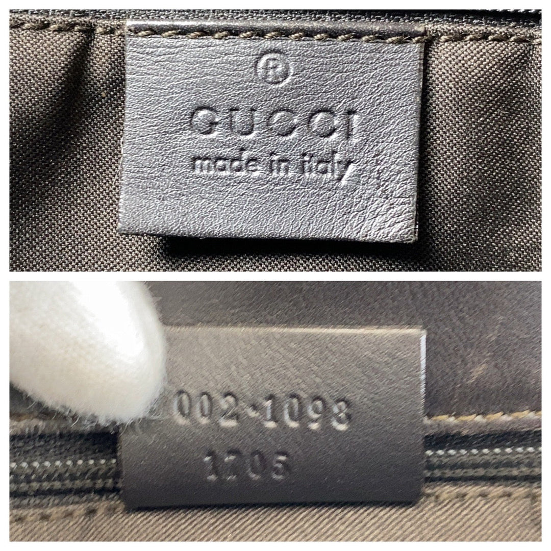 GUCCI Tote Bag 002 1098 GG canvas, leather Beige Brown Gold Metal Tote Bag Shoulder Bag Women Used Authentic