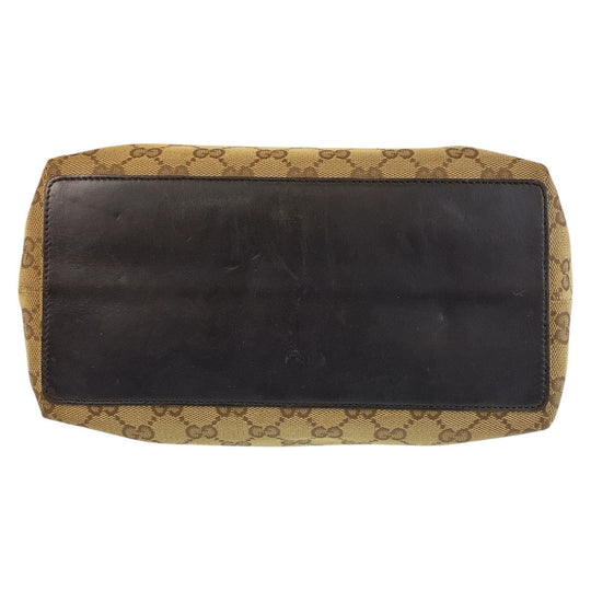 GUCCI Tote Bag 002 1098 GG canvas, leather Beige Brown Gold Metal Tote Bag Shoulder Bag Women Used Authentic