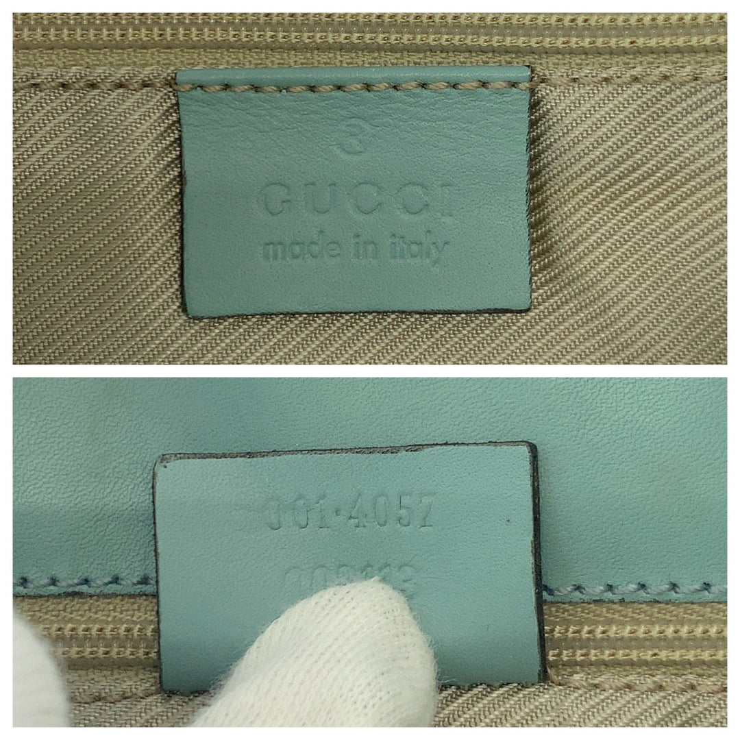 GUCCI Shoulder Bag 001 4057 GG canvas Blue GoldMetal Shoulder Bag Hobo Jackie Women Used Authentic