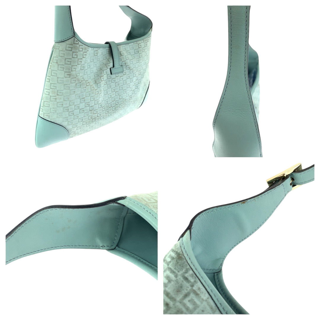 GUCCI Shoulder Bag 001 4057 GG canvas Blue GoldMetal Shoulder Bag Hobo Jackie Women Used Authentic