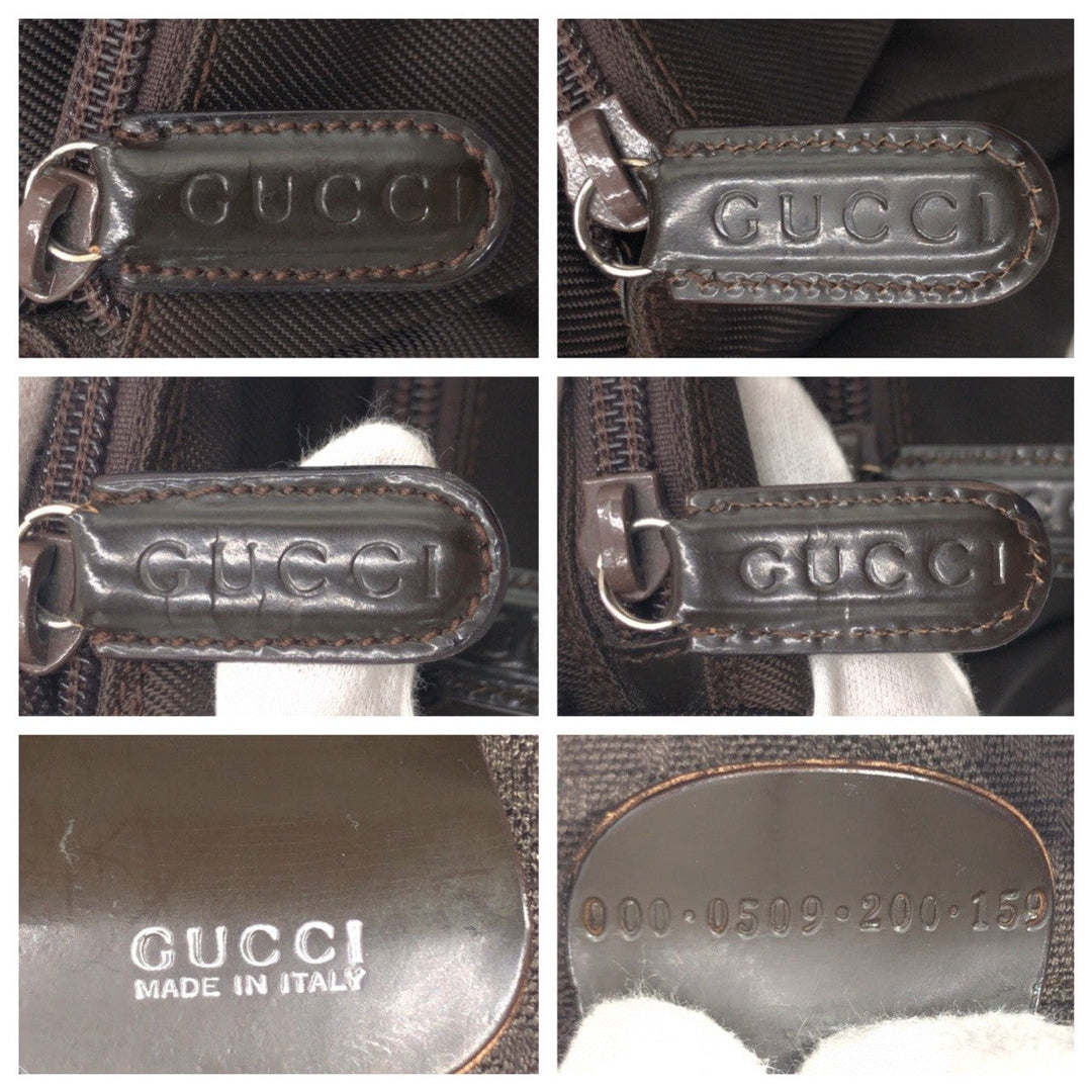 GUCCI Handbag 000 0509 polyester Brown Handbag Shoulder Bag 2WAY Bamboo Women Used Authentic