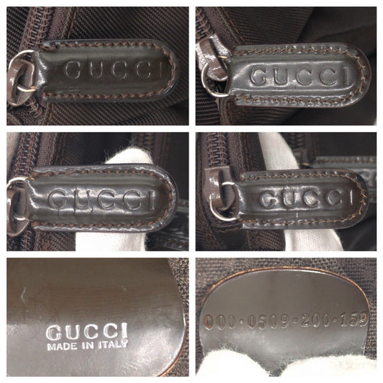 GUCCI Handbag 000 0509 polyester Brown Handbag Shoulder Bag 2WAY Bamboo Women Used Authentic