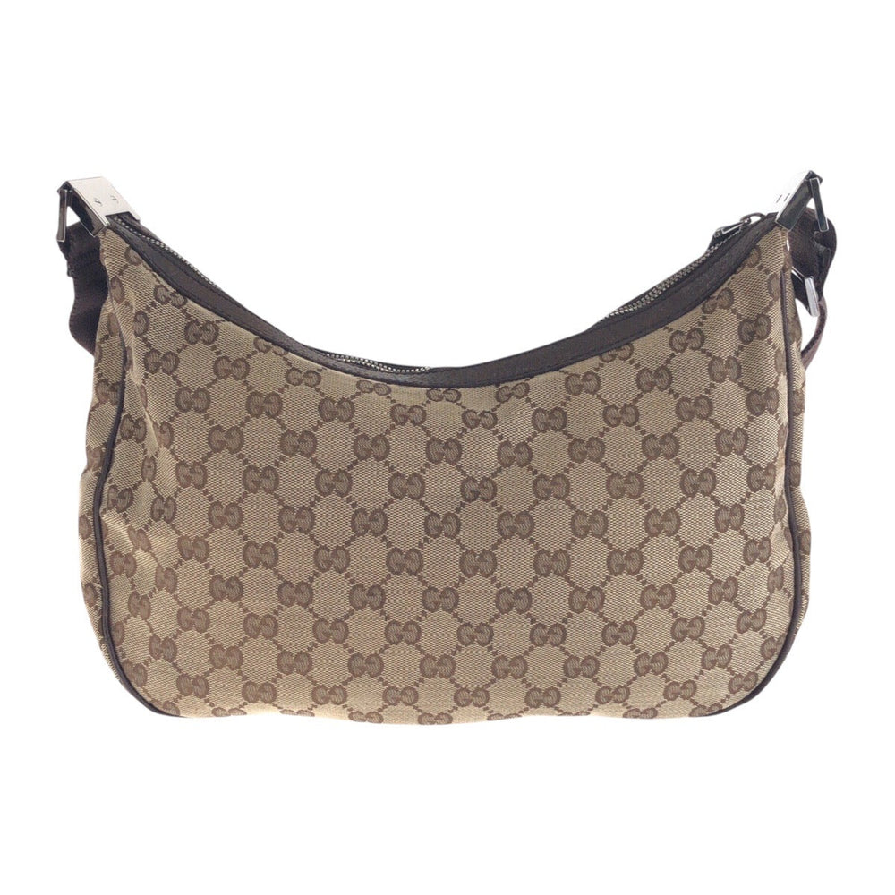 GUCCI Shoulder Bag 122790 GG canvas, leather Brown Brown Pochette Women Used Authentic