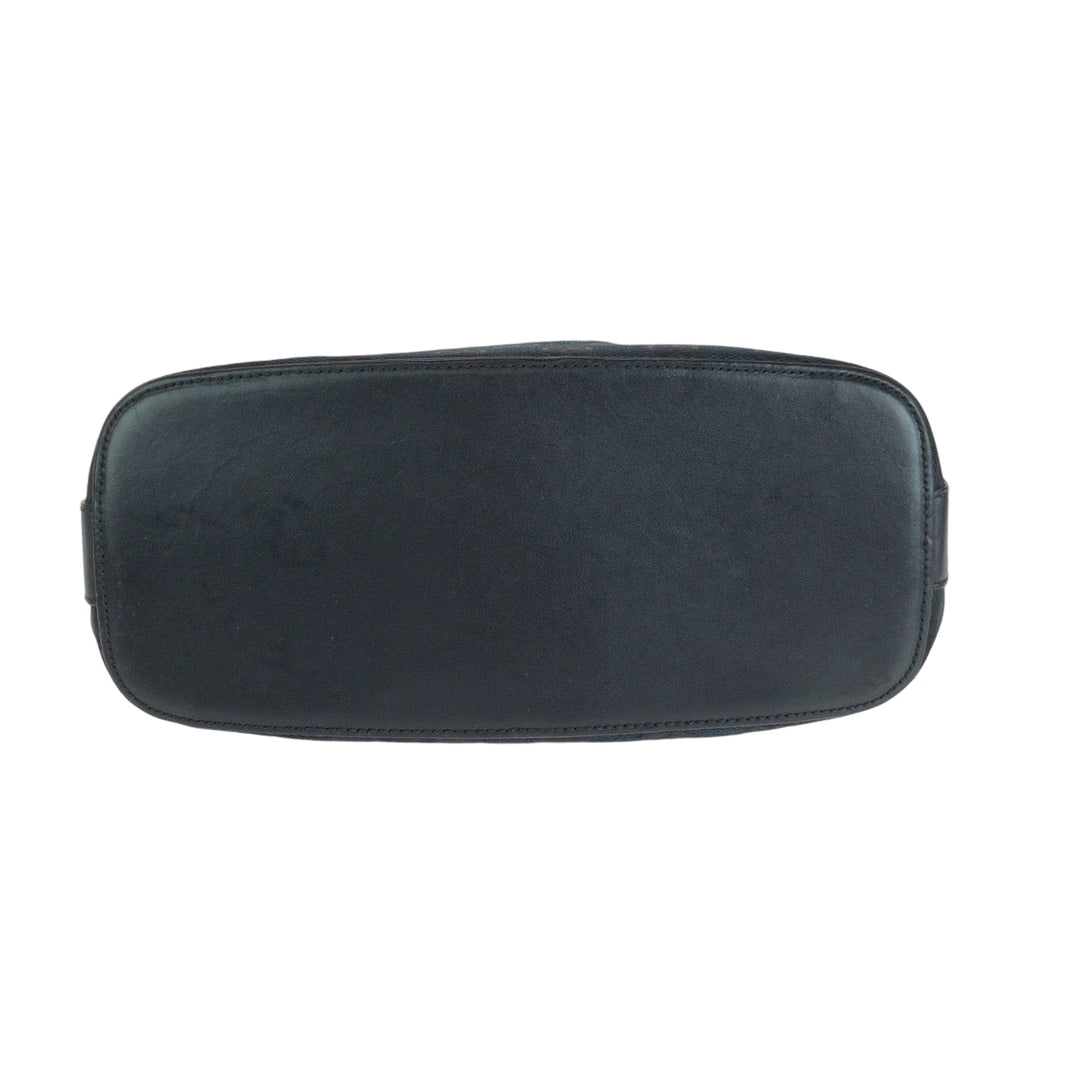 GUCCI Shoulder Bag 001 3814 GG canvas Black SilverMetal Hobo Shoulder Bag Women Used Authentic