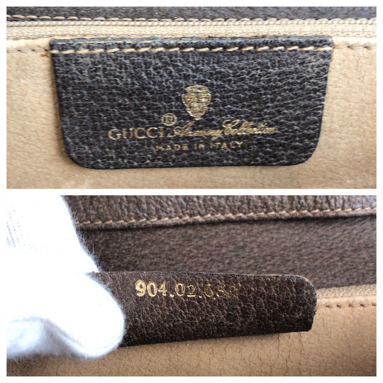 GUCCI Shoulder Bag 904 02 050 GG Supreme canvas, leather Brown Gold Metal Crossbody Shoulder Bag Pochette Old Gucci Women Used Authentic