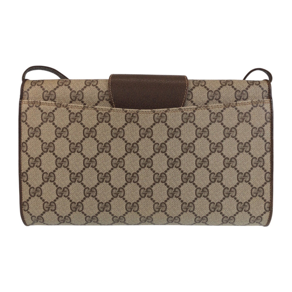 GUCCI Shoulder Bag 904 02 050 GG Supreme canvas, leather Brown Gold Metal Crossbody Shoulder Bag Pochette Old Gucci Women Used Authentic