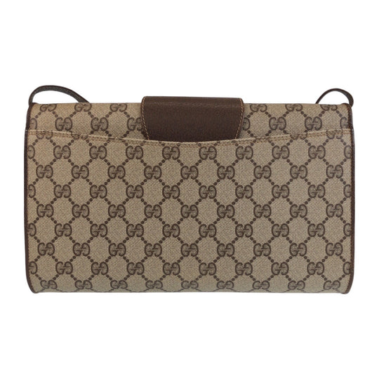 GUCCI Shoulder Bag 904 02 050 GG Supreme canvas, leather Brown Gold Metal Crossbody Shoulder Bag Pochette Old Gucci Women Used Authentic