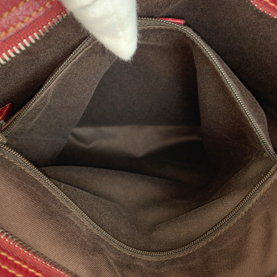 GUCCI Shoulder Bag 113013 GG canvas, leather Beige red Shoulder Bag Messenger bag Women Used Authentic