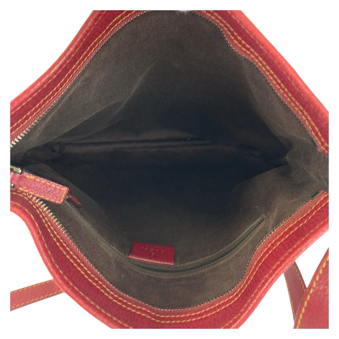 GUCCI Shoulder Bag 113013 GG canvas, leather Beige red Shoulder Bag Messenger bag Women Used Authentic