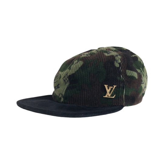LOUIS VUITTON Casquette MP2724 cotton khaki Newsboy cap Duck pattern Casquette Easy Fit Women 60 Used Authentic