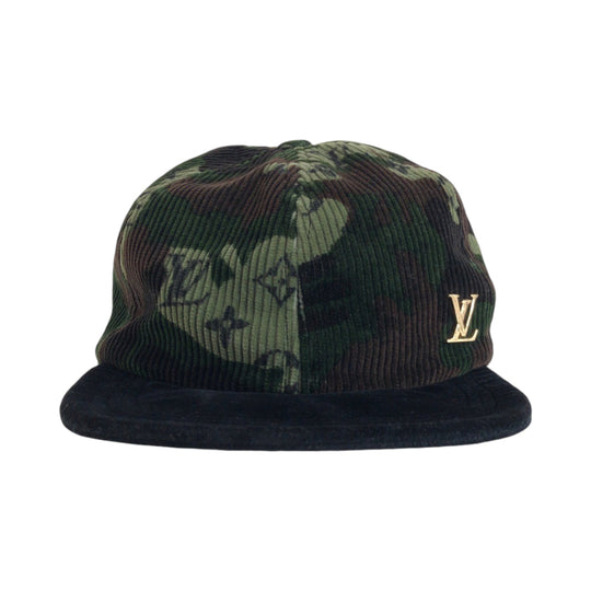 LOUIS VUITTON Casquette MP2724 cotton khaki Newsboy cap Duck pattern Casquette Easy Fit Women 60 Used Authentic