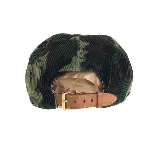 LOUIS VUITTON Casquette MP2724 cotton khaki Newsboy cap Duck pattern Casquette Easy Fit Women 60 Used Authentic
