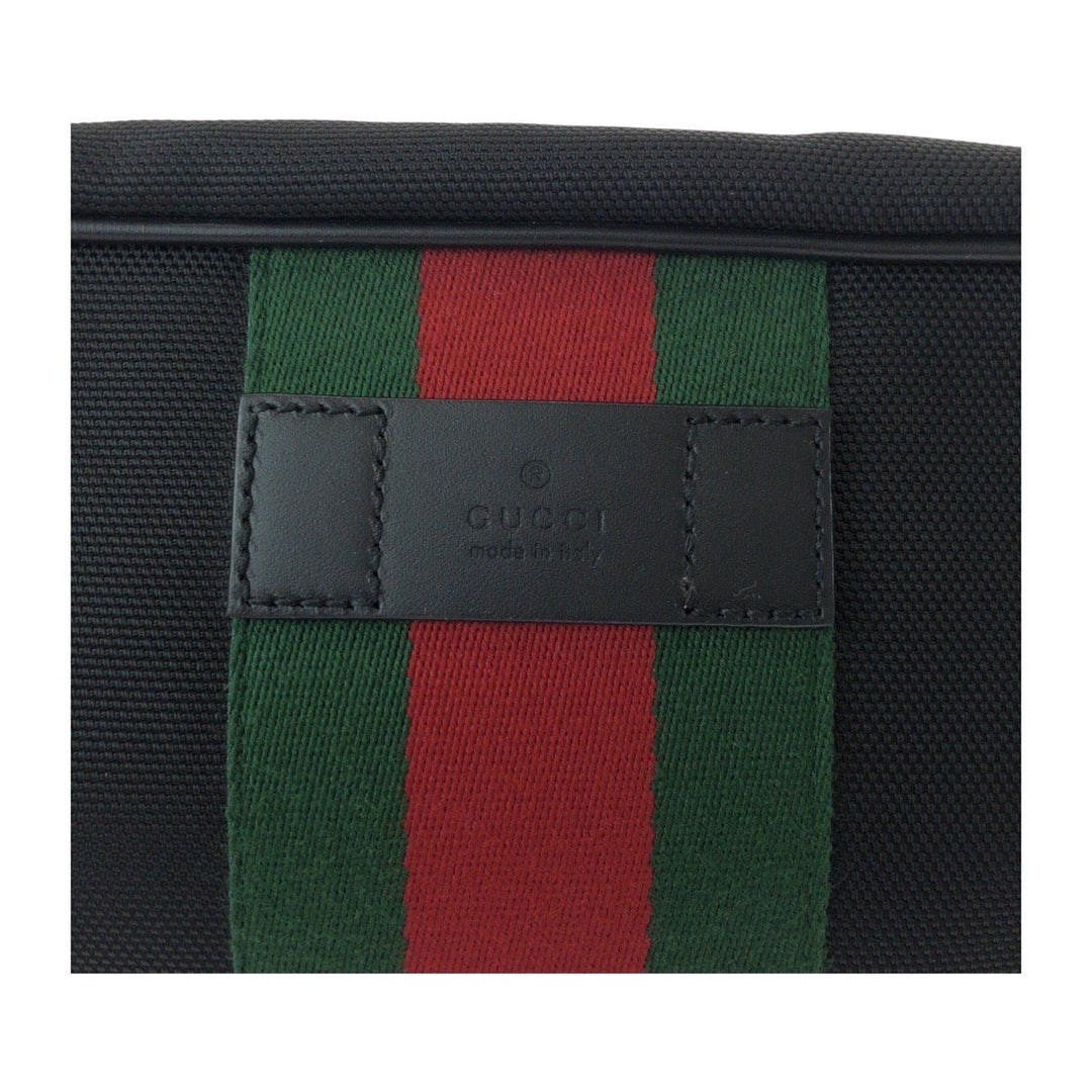 GUCCI business bag 630916 Canvas, Leather Black SilverMetal business bag pouch Sherry line mens Used Authentic