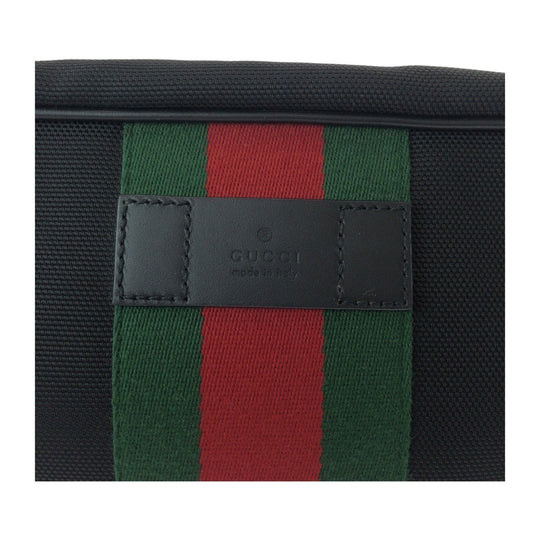 GUCCI business bag 630916 Canvas, Leather Black SilverMetal business bag pouch Sherry line mens Used Authentic