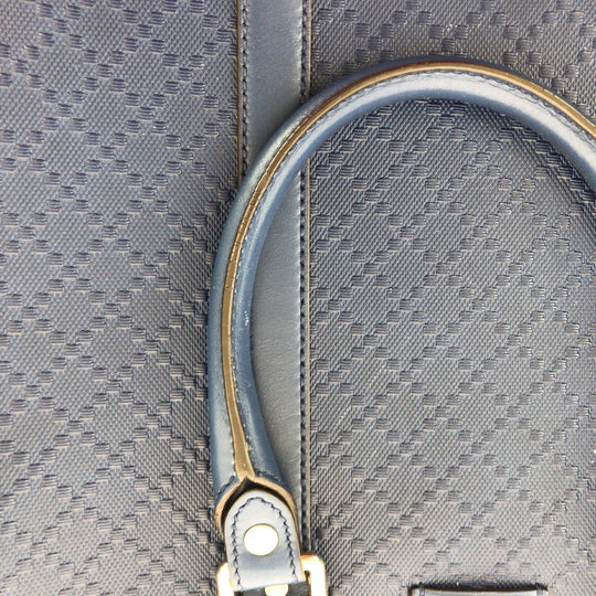 GUCCI Business bag 353394 leather Blue GoldMetal Business bag briefcase Diamante mens Used Authentic
