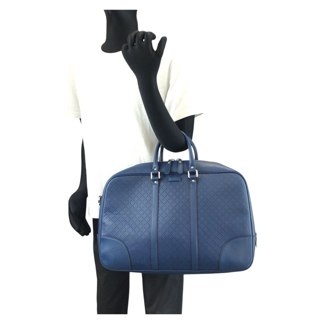 GUCCI Business bag 353394 leather Blue GoldMetal Business bag briefcase Diamante mens Used Authentic