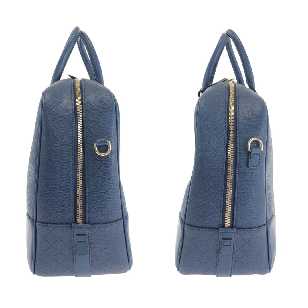 GUCCI Business bag 353394 leather Blue GoldMetal Business bag briefcase Diamante mens Used Authentic