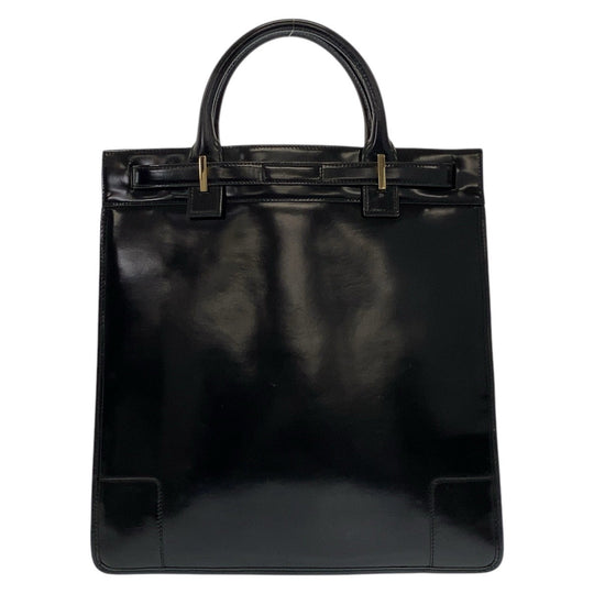 GUCCI Tote Bag 002 1091 leather Black Gold Metal Tote Bag Women Used Authentic