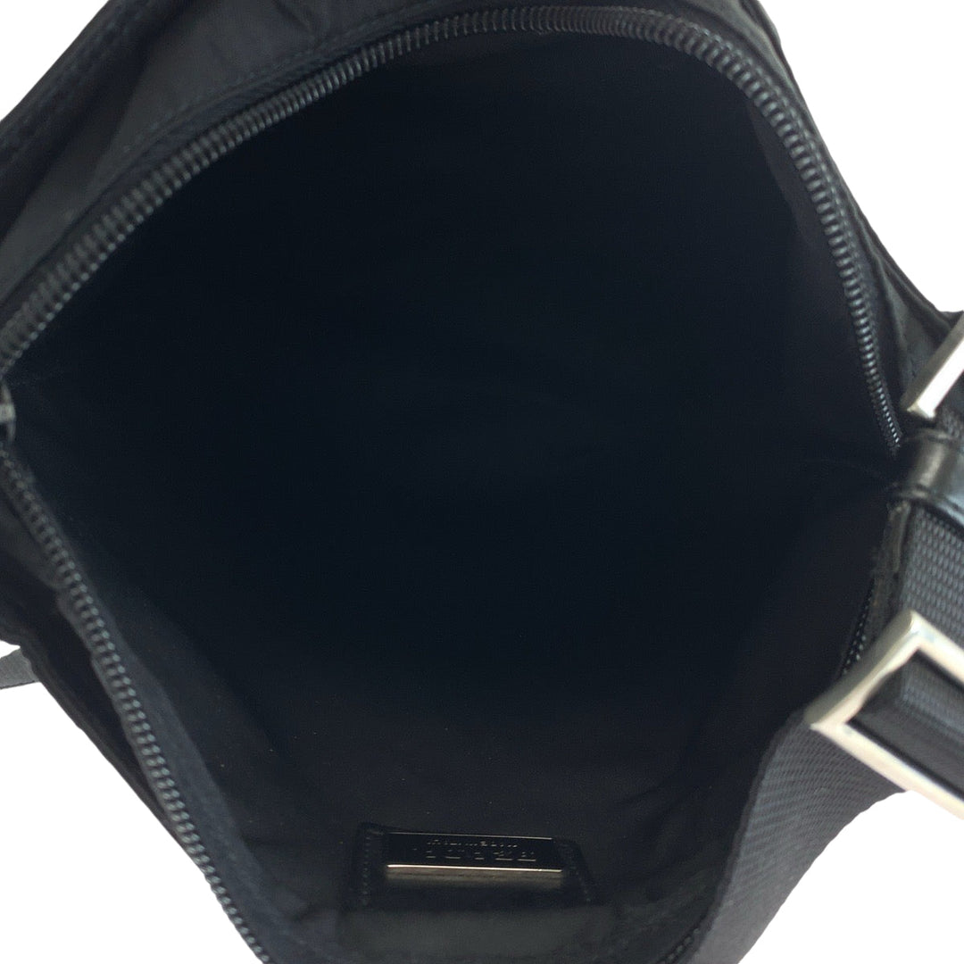 PRADA Shoulder Bag Nylon Black SilverMetal Shoulder Bag pochette Test Triangle With logo mens Used Authentic