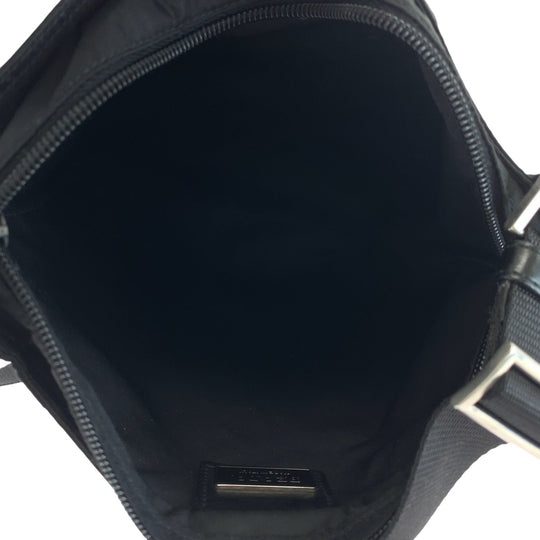 PRADA Shoulder Bag Nylon Black SilverMetal Shoulder Bag pochette Test Triangle With logo mens Used Authentic